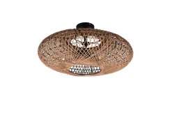 Trio Lighting Hedda plafond 2L E27 matt svart/sisal