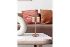 Trio Lighting Jeff LED bordlampe kaffe brun oppladbar