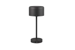 Trio Lighting Jeff LED bordlampe matt svart oppladbar