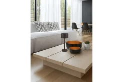 Trio Lighting Jeff LED bordlampe matt svart oppladbar