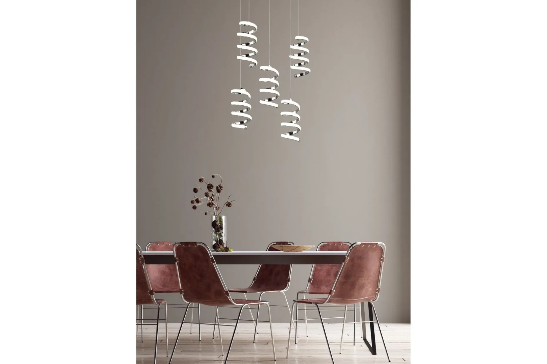 Trio Lighting Laola LED Taklampe 5L krom 4000K