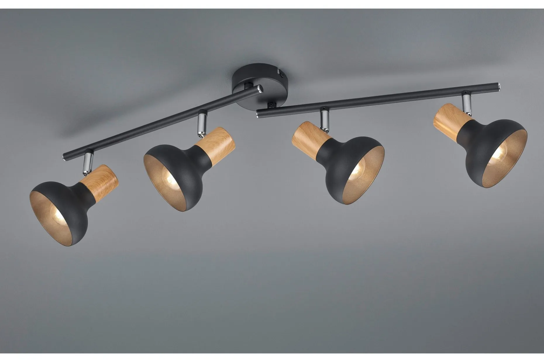 Trio Lighting Latika Spotlight 4L E14 Matt Svart/Tre
