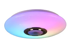 Trio Lighting Musica LED plafond med Bluetooth-høyttaler RGBW