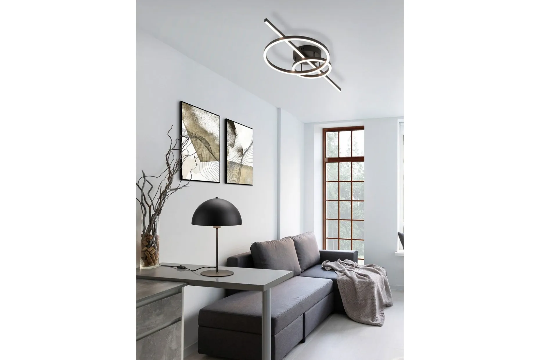 Trio Lighting Nola Bordlampe 45 cm E27 matt svart