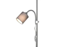 Trio Lighting Owen gulvlampe E27+E14 grå