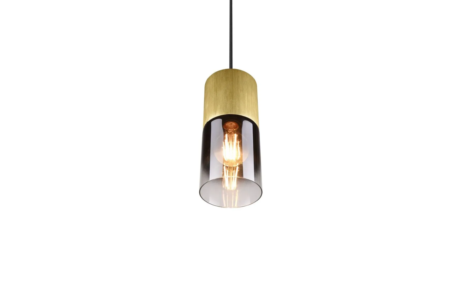 Trio Lighting Robin taklampe 1L E27 matt messing/røkfarget