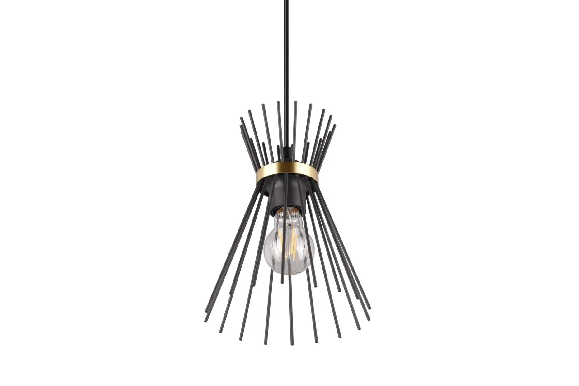 Trio Lighting Rod Taklampe 1L E27 svart/gull