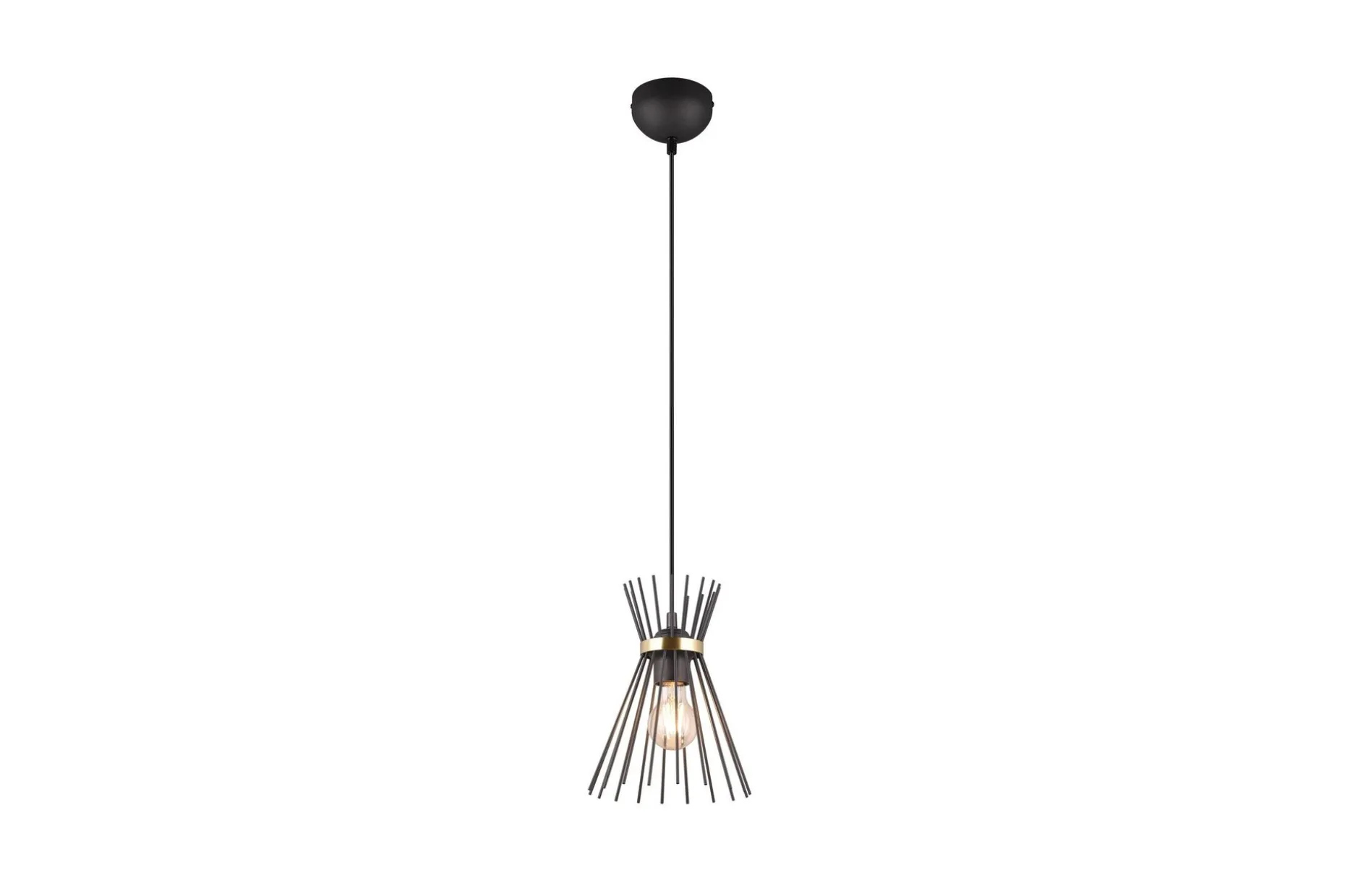 Trio Lighting Rod Taklampe 1L E27 svart/gull