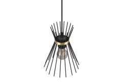 Trio Lighting Rod Taklampe 1L E27 svart/gull