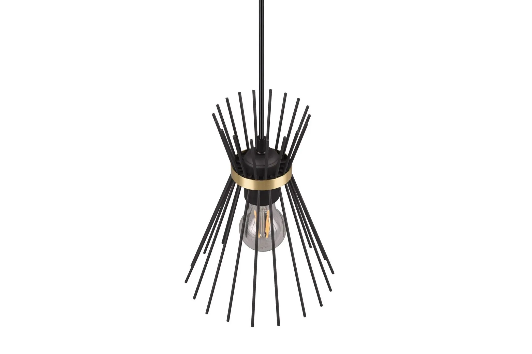 Trio Lighting Rod Taklampe 1L E27 svart/gull