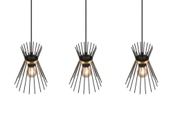 Trio Lighting Rod taklampe 3L E27 svart/gull