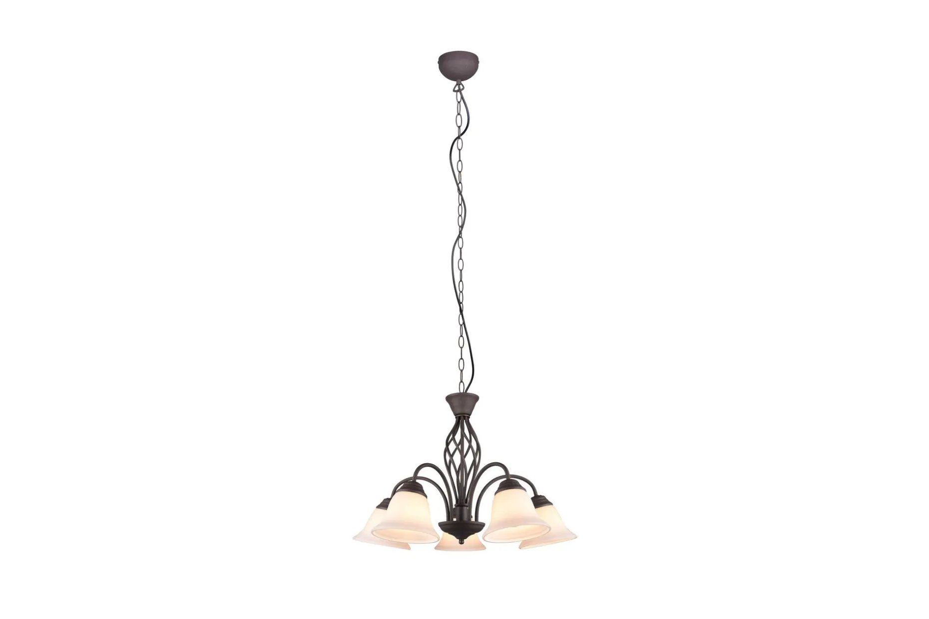 Trio Lighting Rostica lysekrone 5L E27 rustikk
