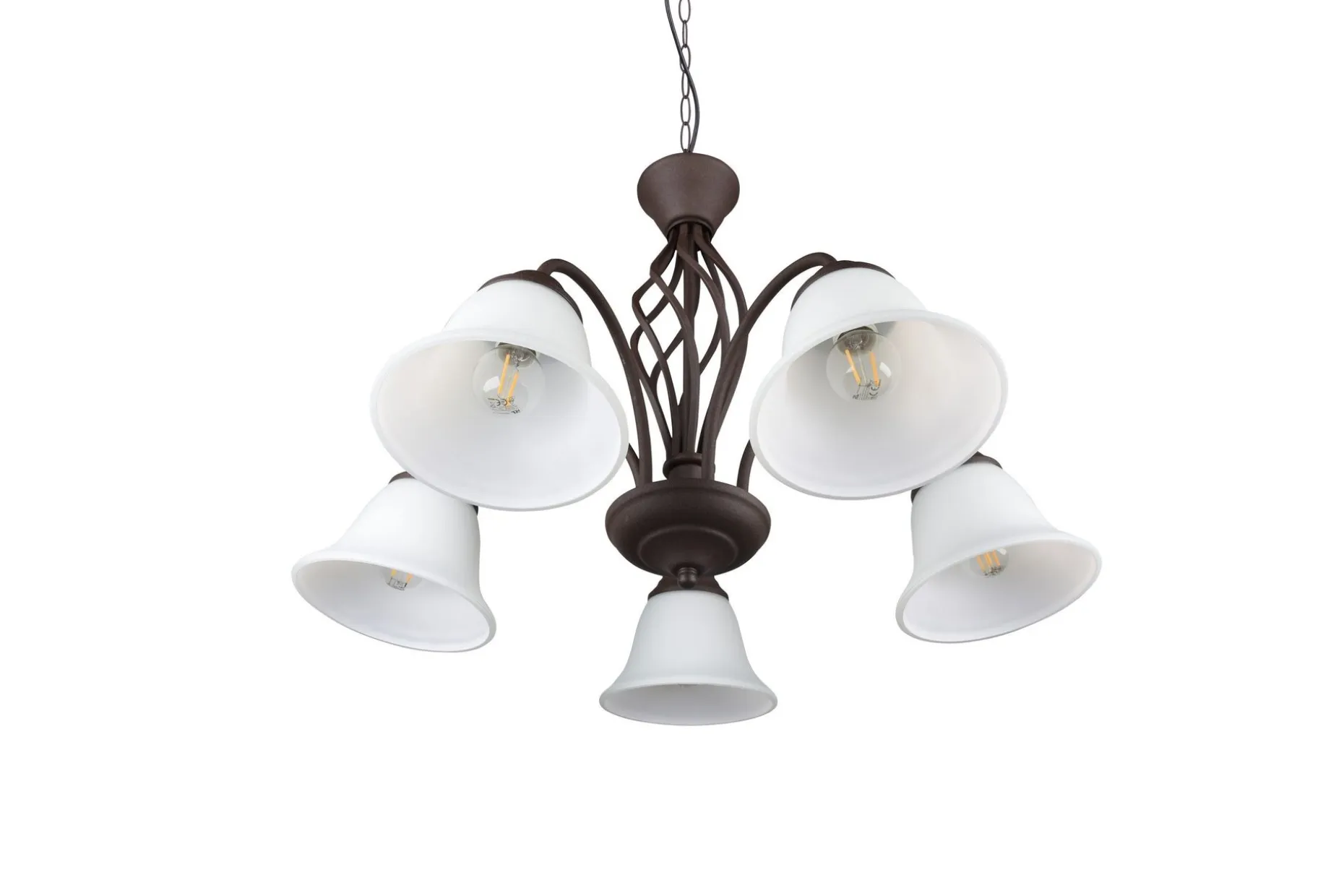 Trio Lighting Rostica lysekrone 5L E27 rustikk