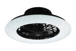 Trio Lighting Stralsund LED tak-/veggvifte matt svart starlight