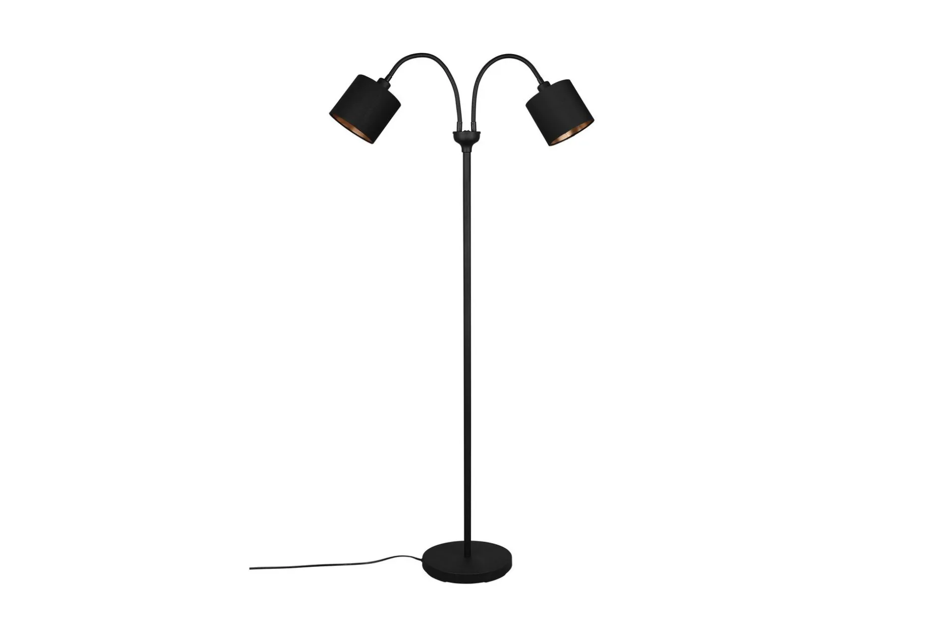 Trio Lighting Tommy gulvlampe 2L E14 matt svart/gull