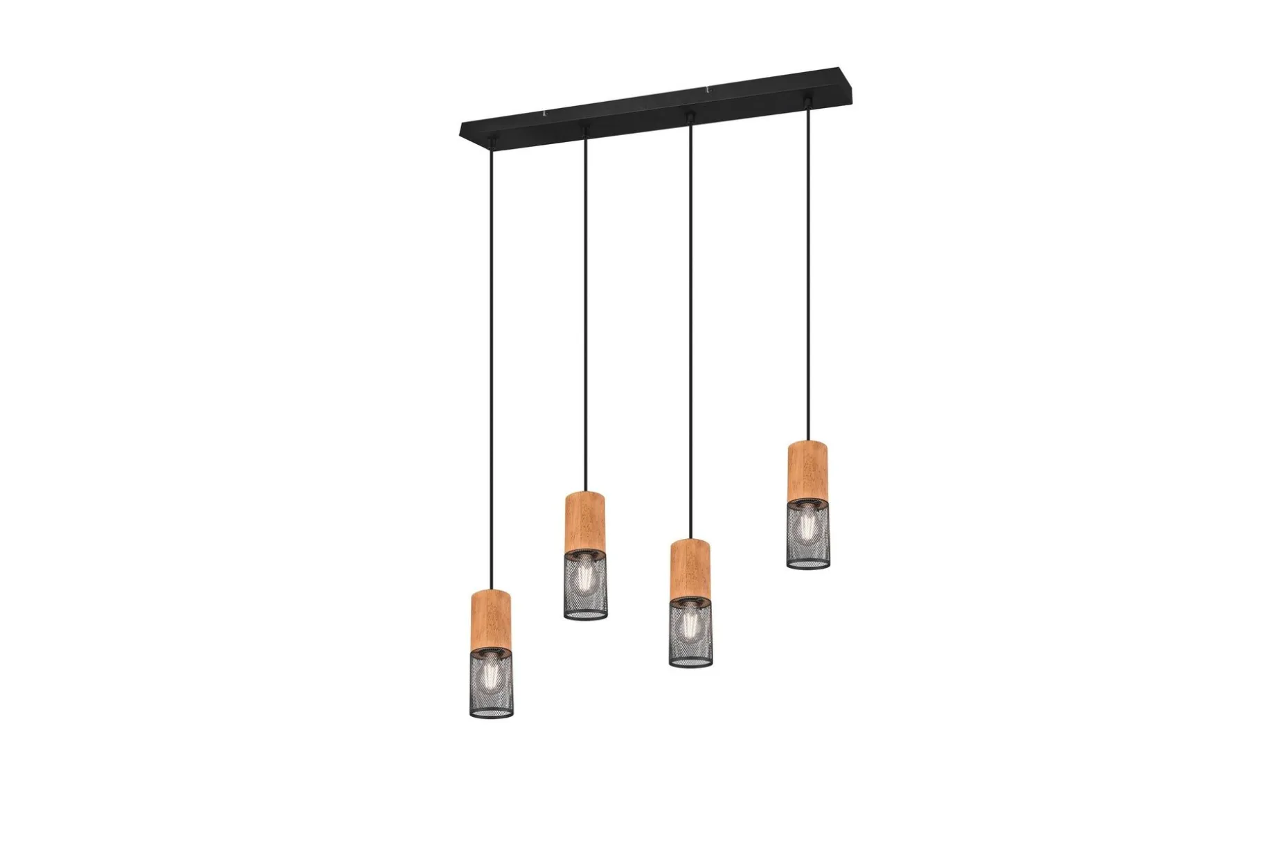 Trio Lighting Tosh taklampe 4L E27 matt sort
