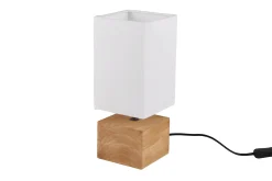 Trio Lighting Woody bordlampe 12X12cm E14 tre/hvit