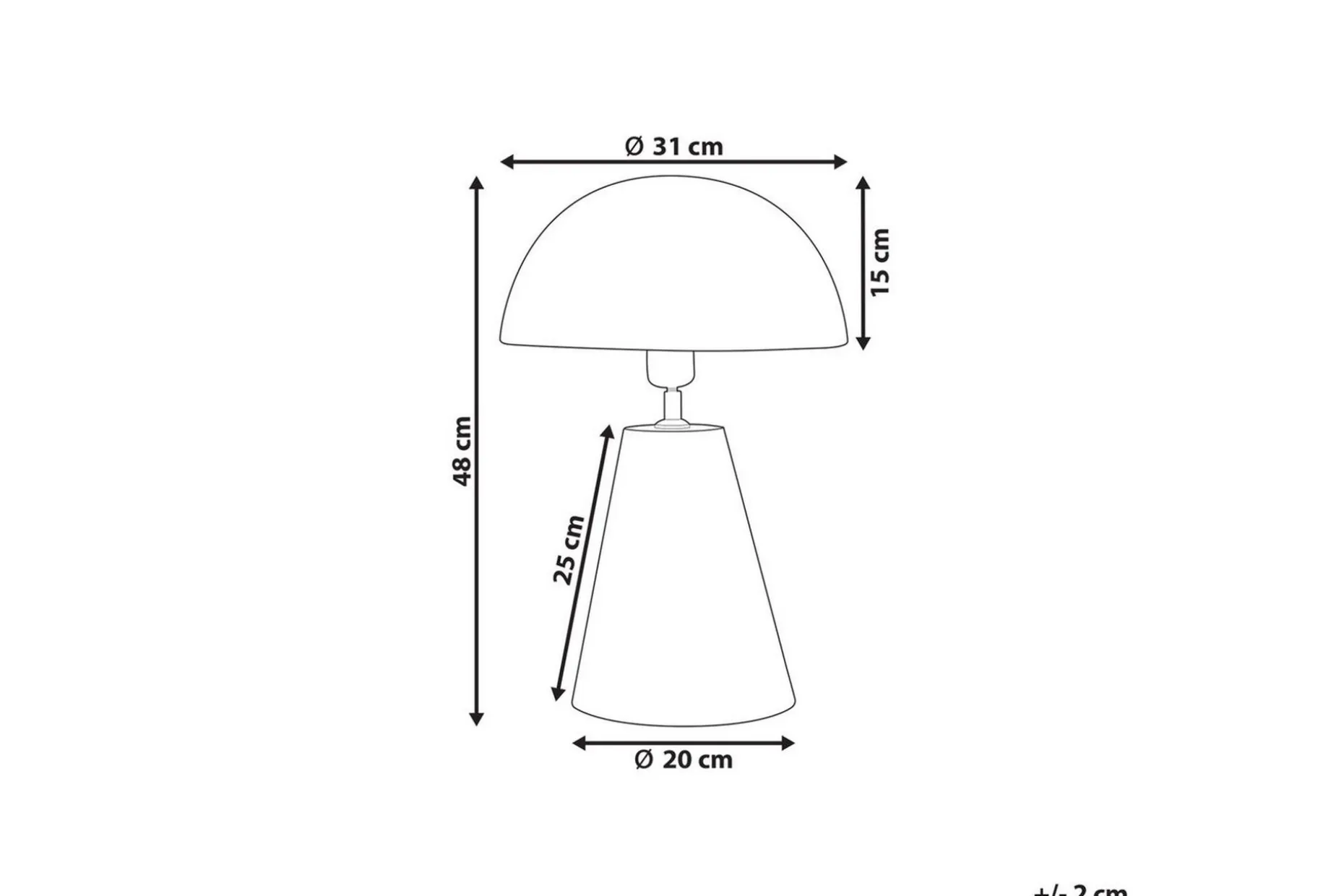 Tritonia Bordlampe 48 cm E27