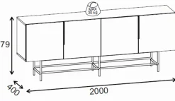 Truvia Konsoll 200x77,9x40 cm