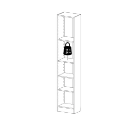 Trysil Bokhylle med 4 hyller 41x27x203 cm