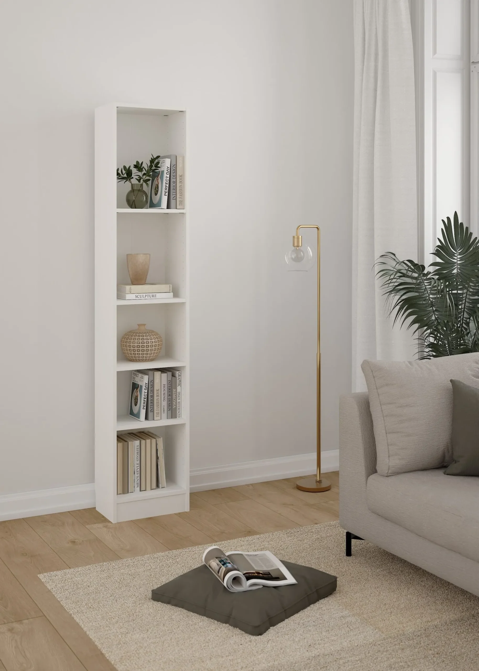 Trysil Bokhylle med 4 hyller 41x27x203 cm