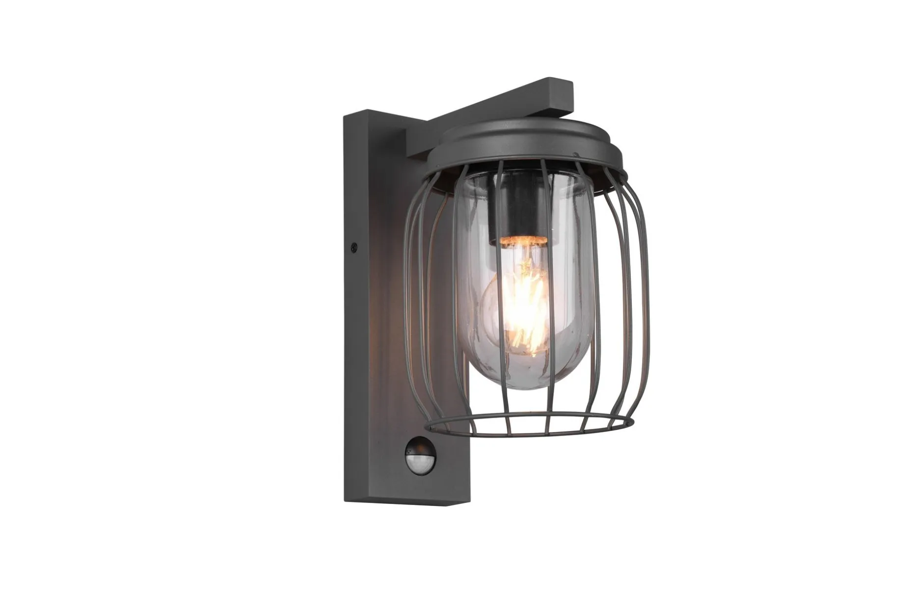 Tuela Vegglampe med rørelsesensor Antrasitt