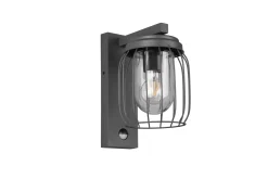 Tuela Vegglampe med rørelsesensor Antrasitt