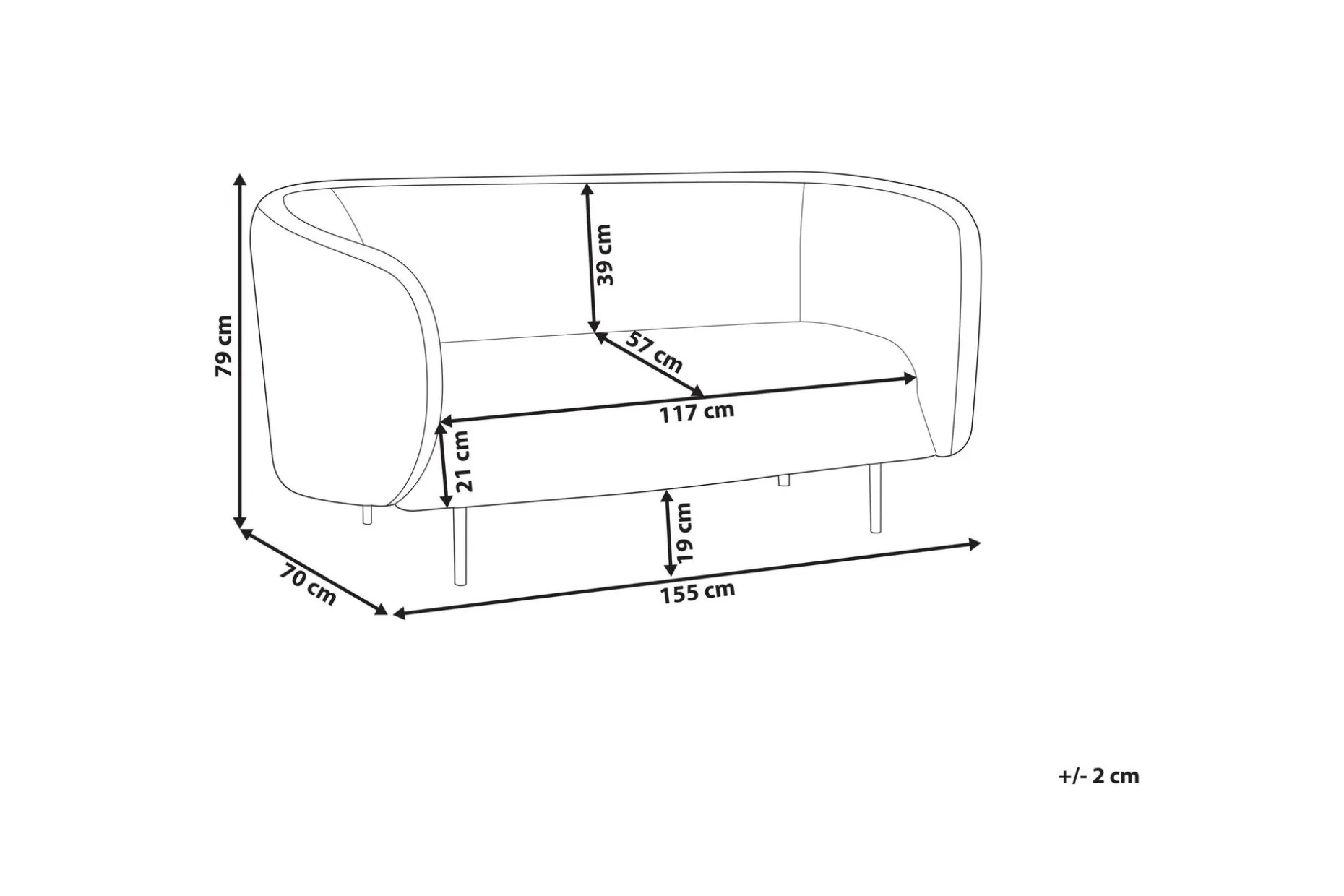 Tuka Sofa 2-seter