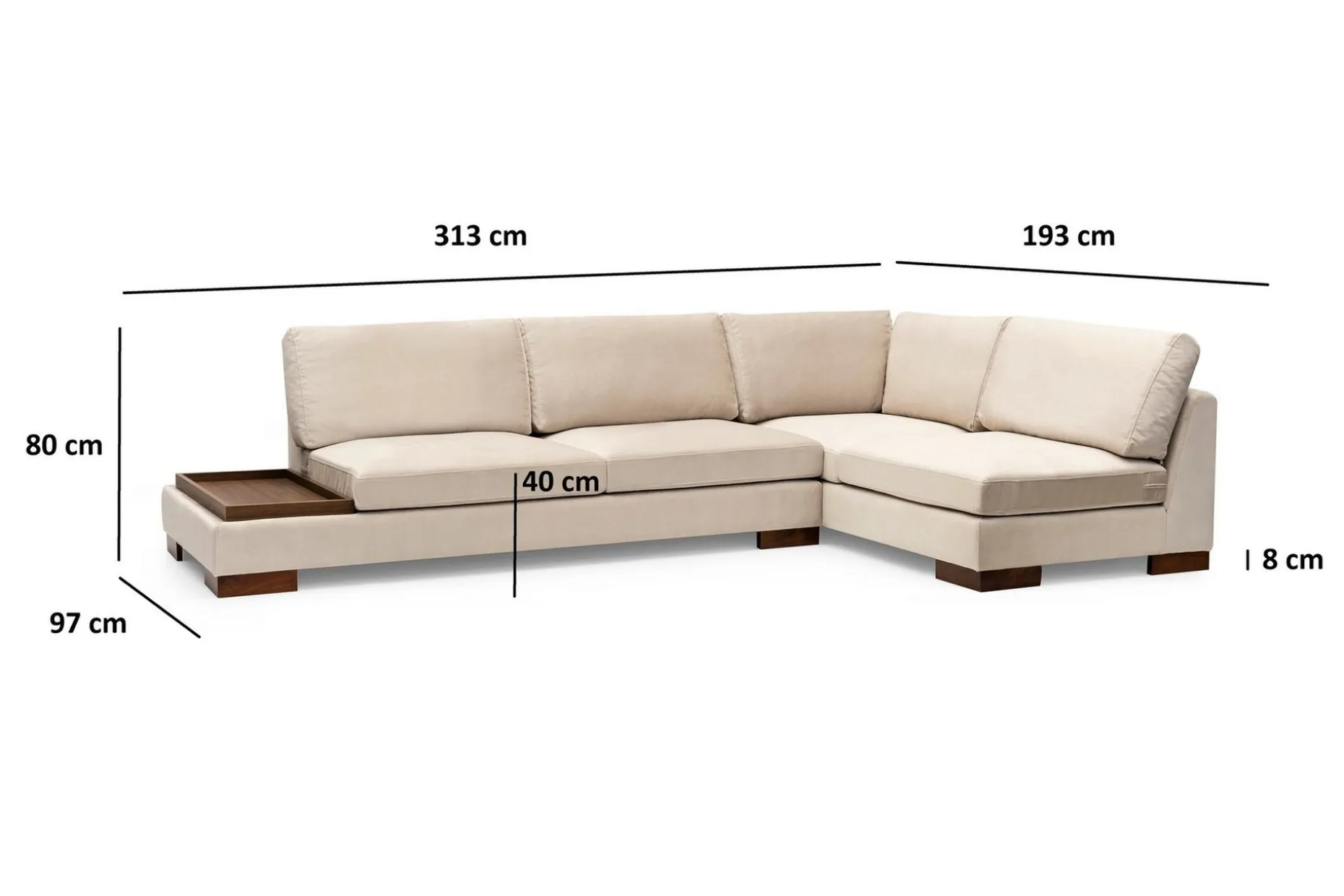 Tulima Sofa med Sjeselong Høyre