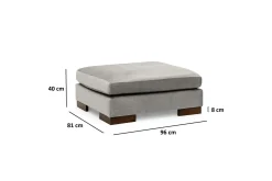 Tulima Sofa med Sjeselong m Krakk Høyre