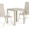 Tunis utendørs caféssett 70x70 cm med 2 Maggie regulerbare stoler