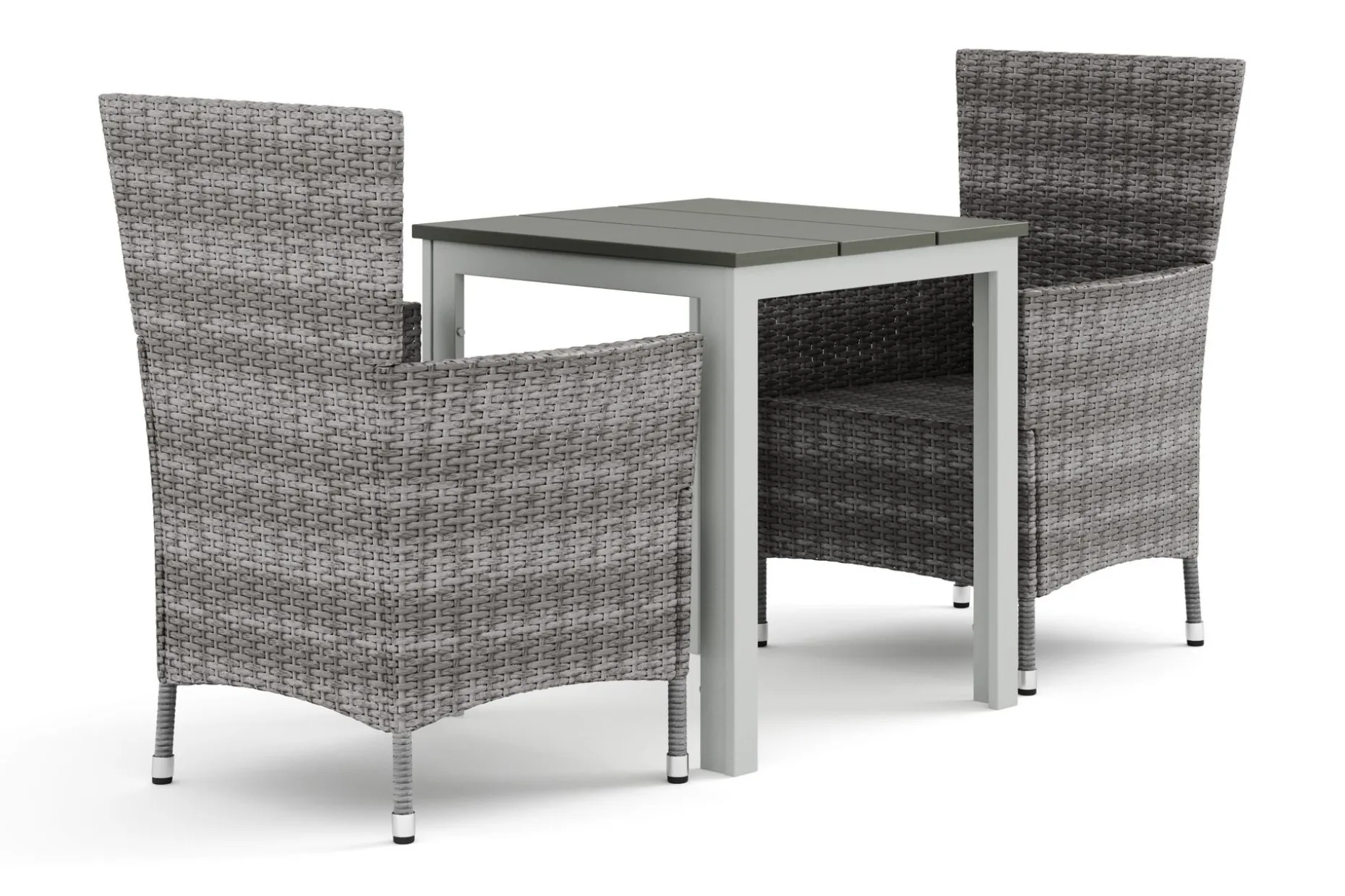 Tunis utendørs kafésett 70x70 cm med 2 Thor utendørs lenestoler