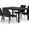 Tunis utendørs spisegruppe 140x90 cm med 4 Thor Light uterlenestoler