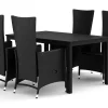 Tunis utendørs spisegruppe 140x90 cm med 4 Jenny spisestoler
