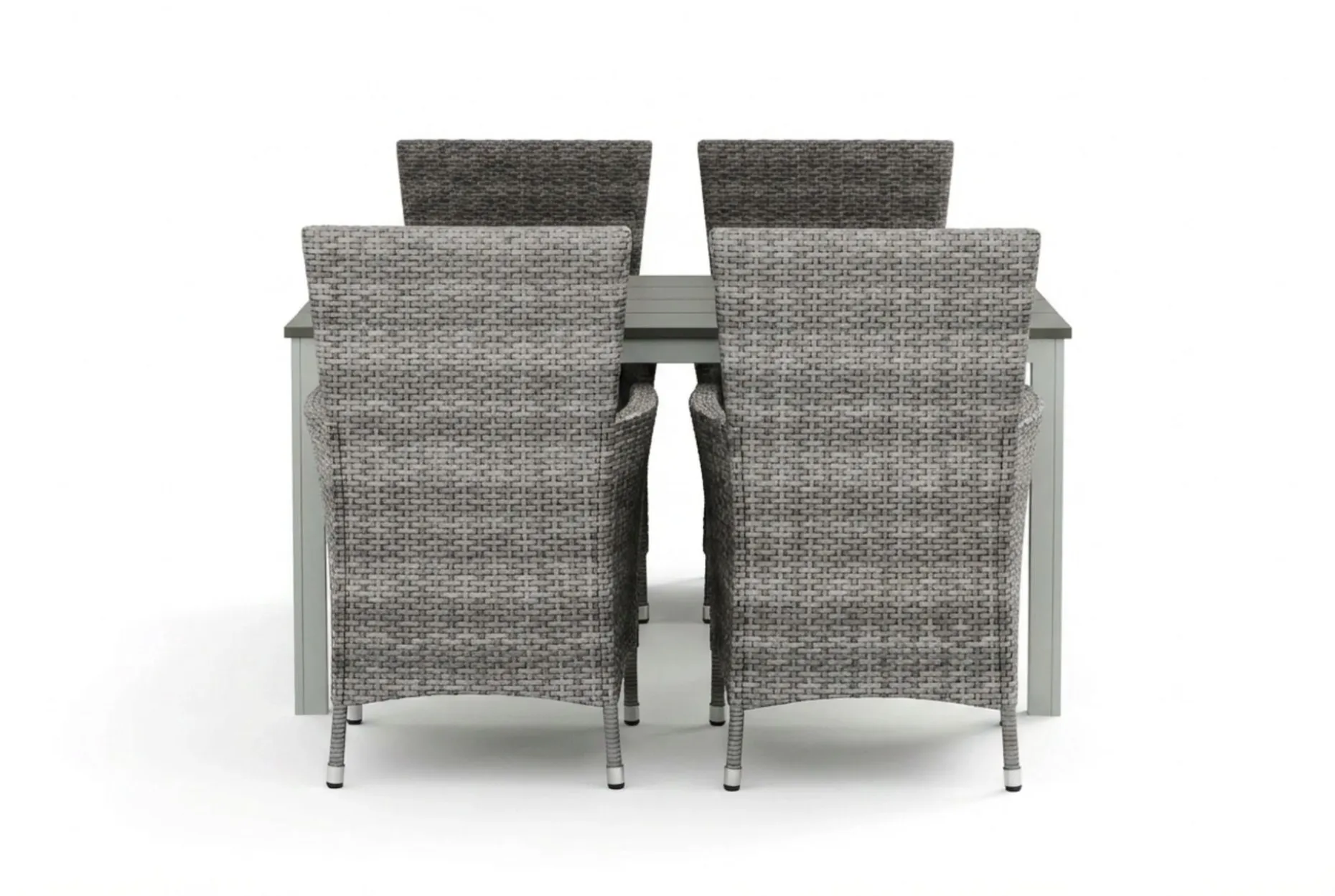 Tunis utendørs spisegruppe 140x90 cm med 4 Thor hagelenestoler