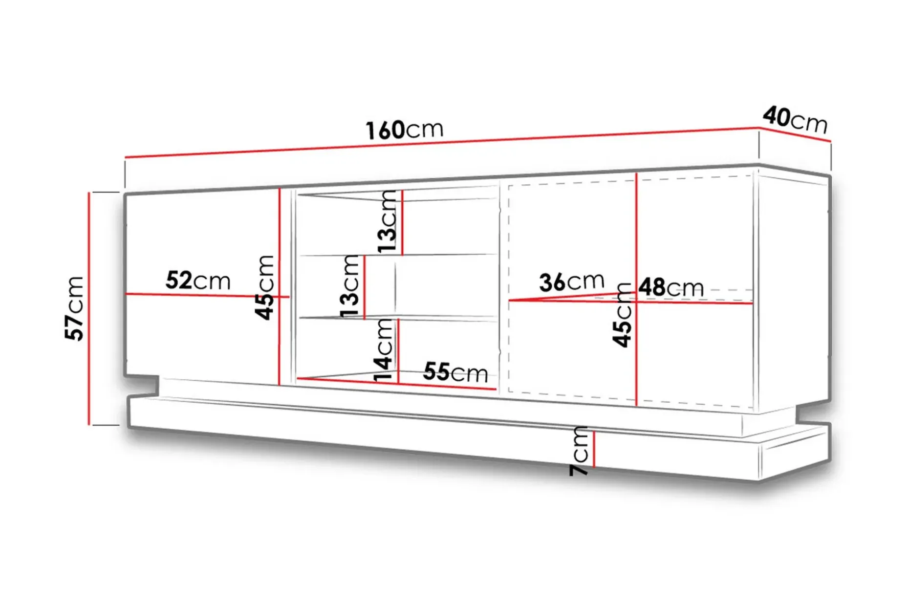 Tv-benk 160 cm