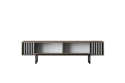 TV-bord Krom Linje Valnøtt / Svart