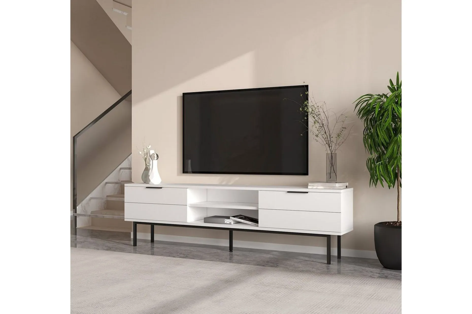 TV-bord Ranjit Hvit