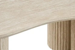Uppveda Asymmetrisk Sofabord Travertin Utseende 130x70 cm