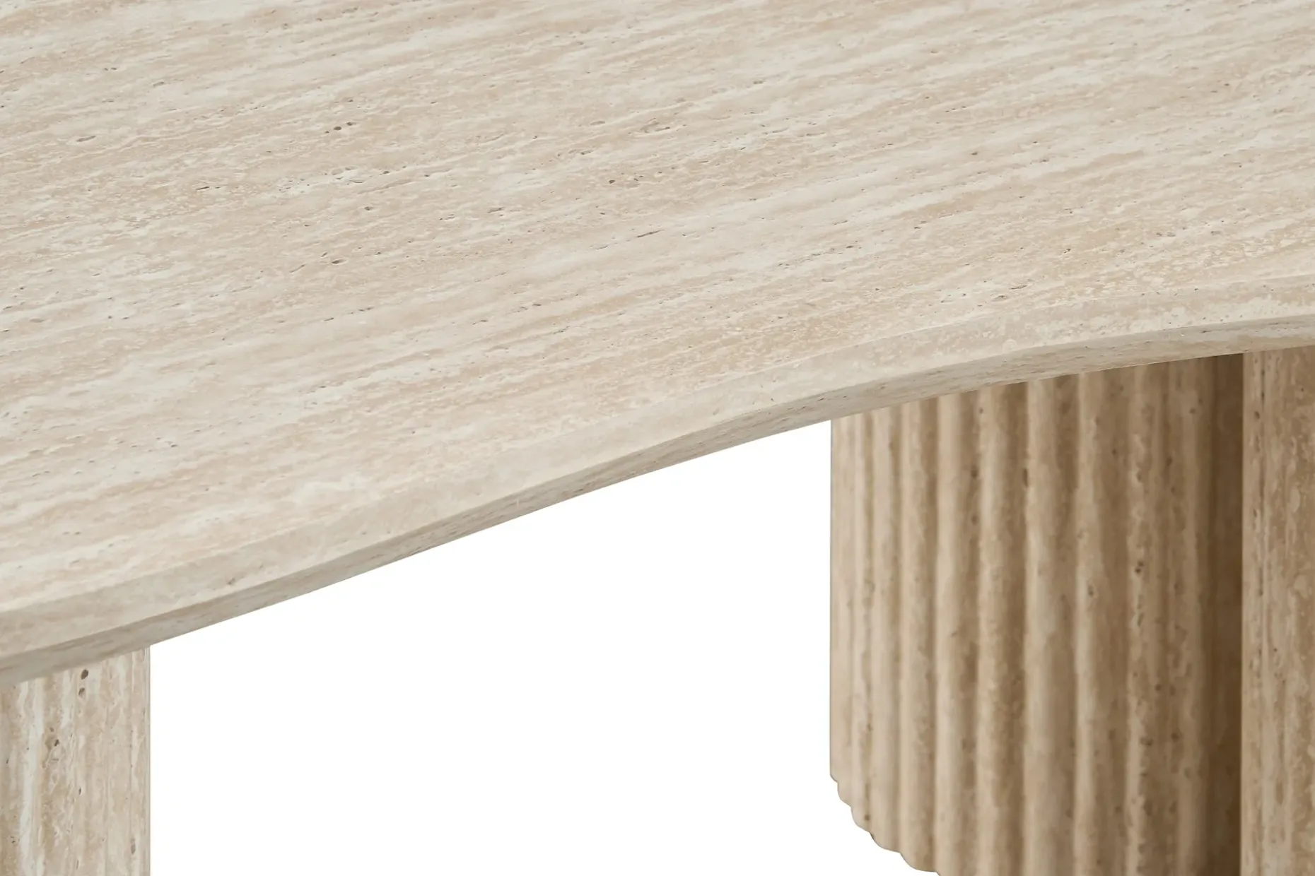 Uppveda Asymmetrisk Sofabord Travertin Utseende 130x70 cm