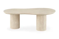 Uppveda Asymmetrisk Sofabord Travertin Utseende 130x70 cm
