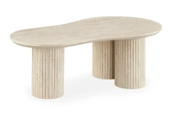 Uppveda Asymmetrisk Sofabord Travertin Utseende 130x70 cm