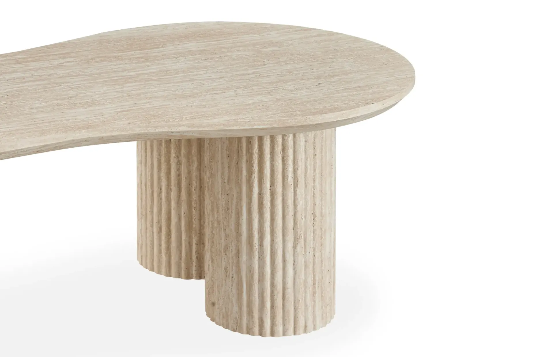 Uppveda Asymmetrisk Sofabord Travertin Utseende 130x70 cm