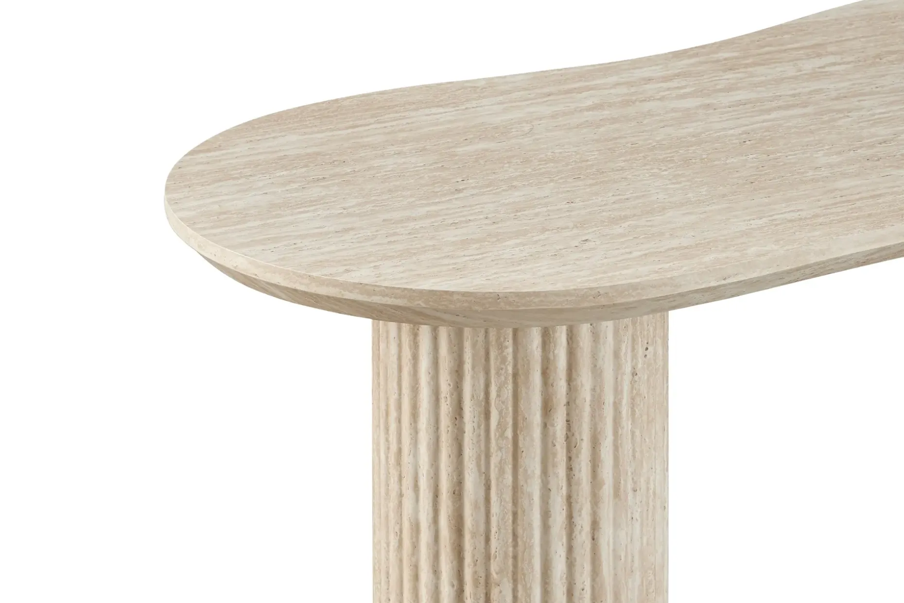 Uppveda Asymmetrisk Sofabord Travertin Utseende 130x70 cm