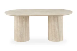 Uppveda Ovalt Spisebord 180x90 cm Travertin Utseende