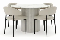 Uppveda Rundt Spisebord 120 cm med 4 Sawako Stoler