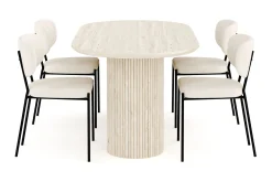 Uppveda Spisegruppe 180 cm Oval med 4 Gemmiano Spisestoler