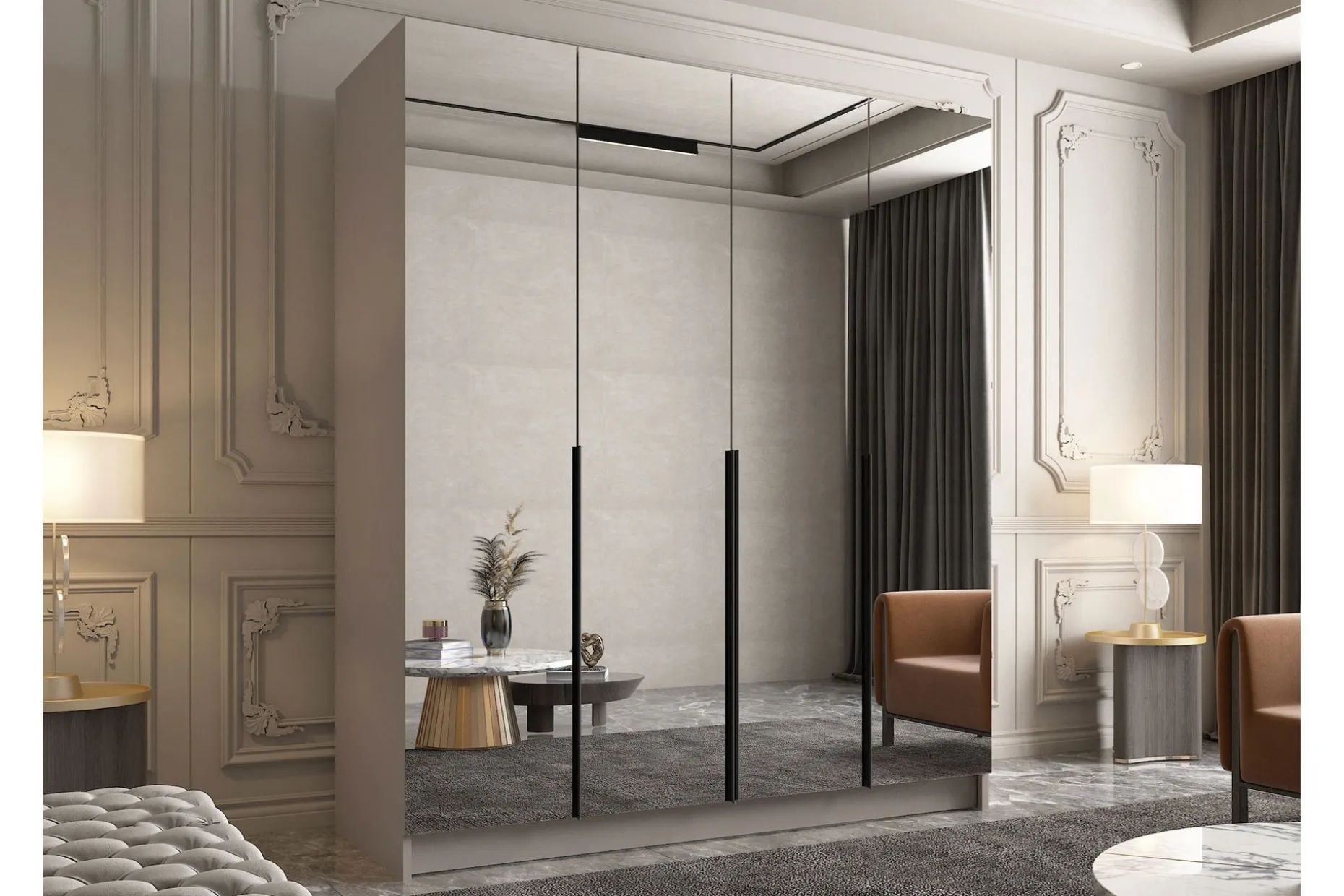 Vadstena Garderobe med Speil 200 cm