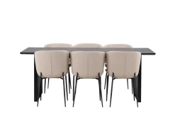 Vail Matgruppe 200 cm Rektangulær med 6 Modesto stoler