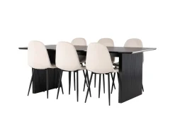 Vail Matgruppe 200 cm Rektangulær med 6 Polar stoler